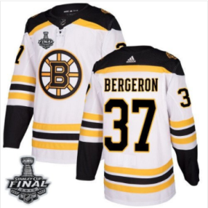 Bruins #37 Patrice Bergeron Weiß 2019 Stanley Cup Final Stitched